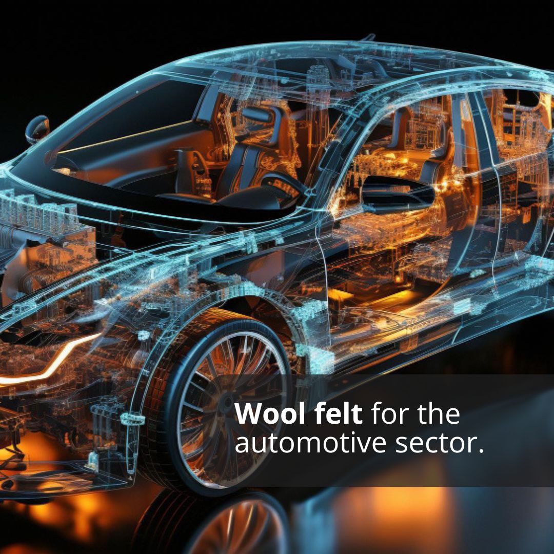 Wool felt for the automotive sector