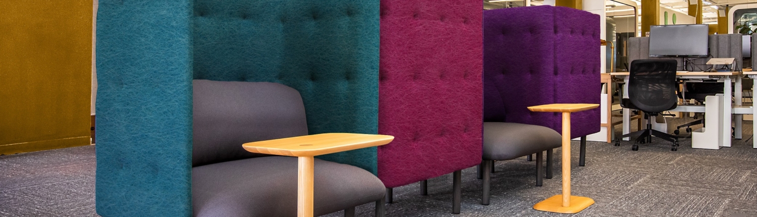 Natural wool felt enhances the personality of any interior design project. Textil Olius.