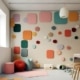 Natural wool felts by Textil Olius for decorating children's spaces and furniture for children.