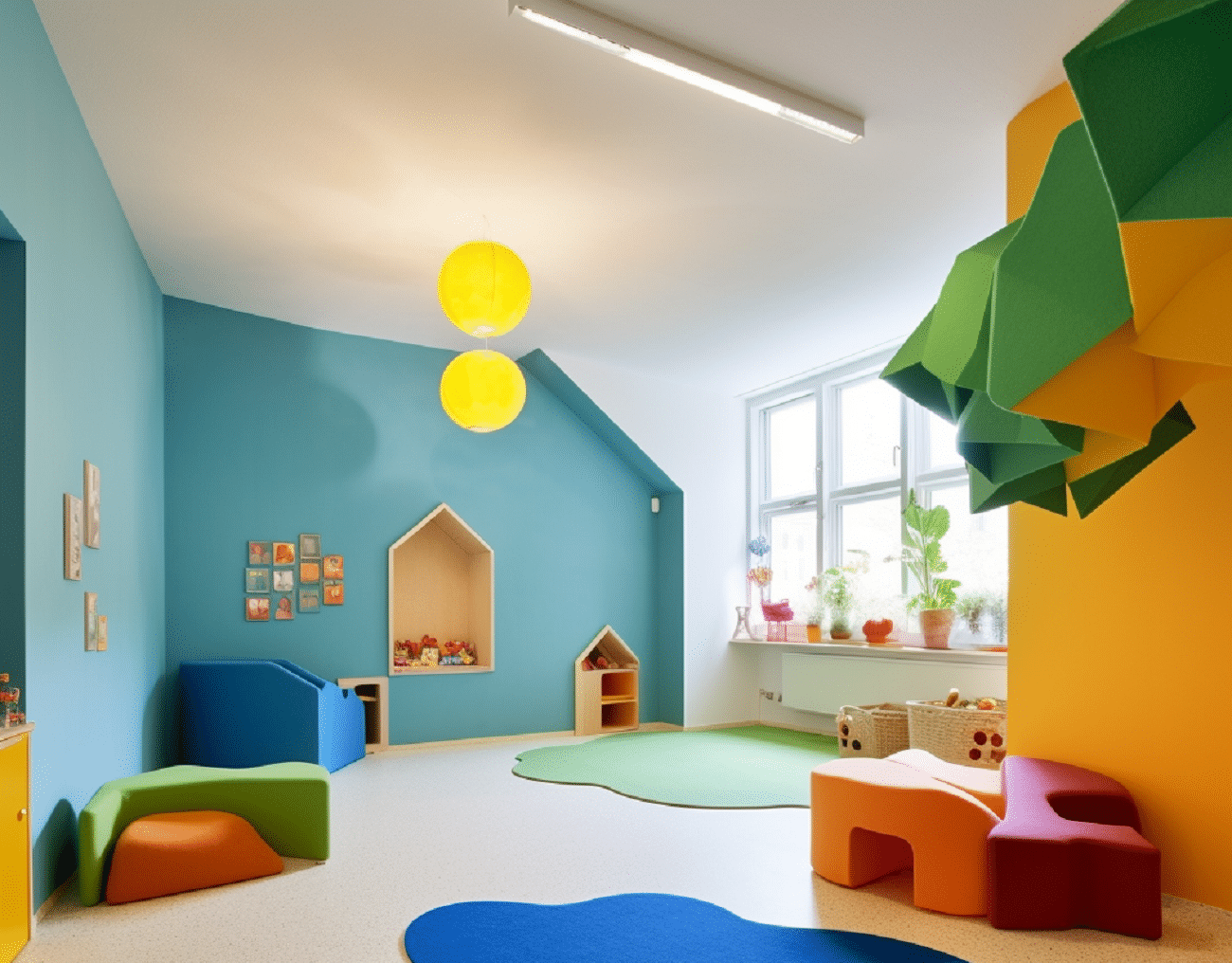 Feltres de llana natural de Textil Olius per a decoració d’espais infantils i mobiliari per a nens..