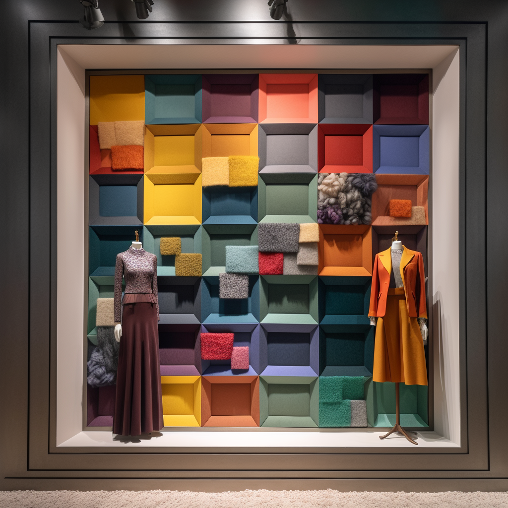 Natural wool felt by Textil Olius for window displays.